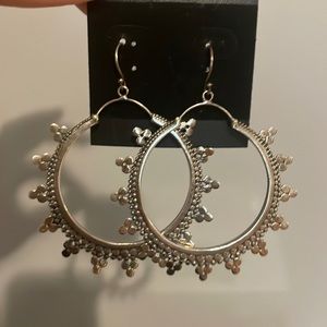 925 Sterling Silver Large Hoop Shape Dangles